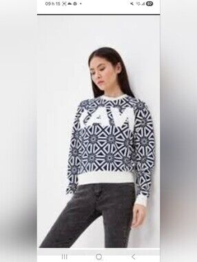 G-STAR Blue & White Light Sweater
